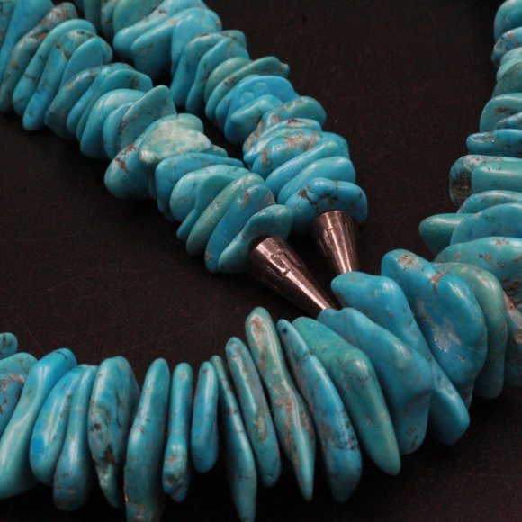 INCREDIBLE HUGE 212 GRAMS NUGGET TURQUOISE OLD NAVAJO NECKLACE - Picture 5 of 9